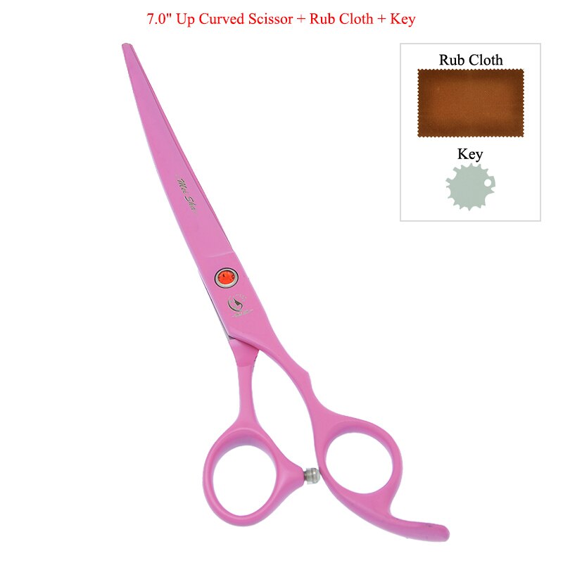 7" Pet Scissors for Dog Grooming Straight Curved Shears Animal 40% Cut Off Thinning Trimmers Dog Accessories B0036A: B0036A-05-70