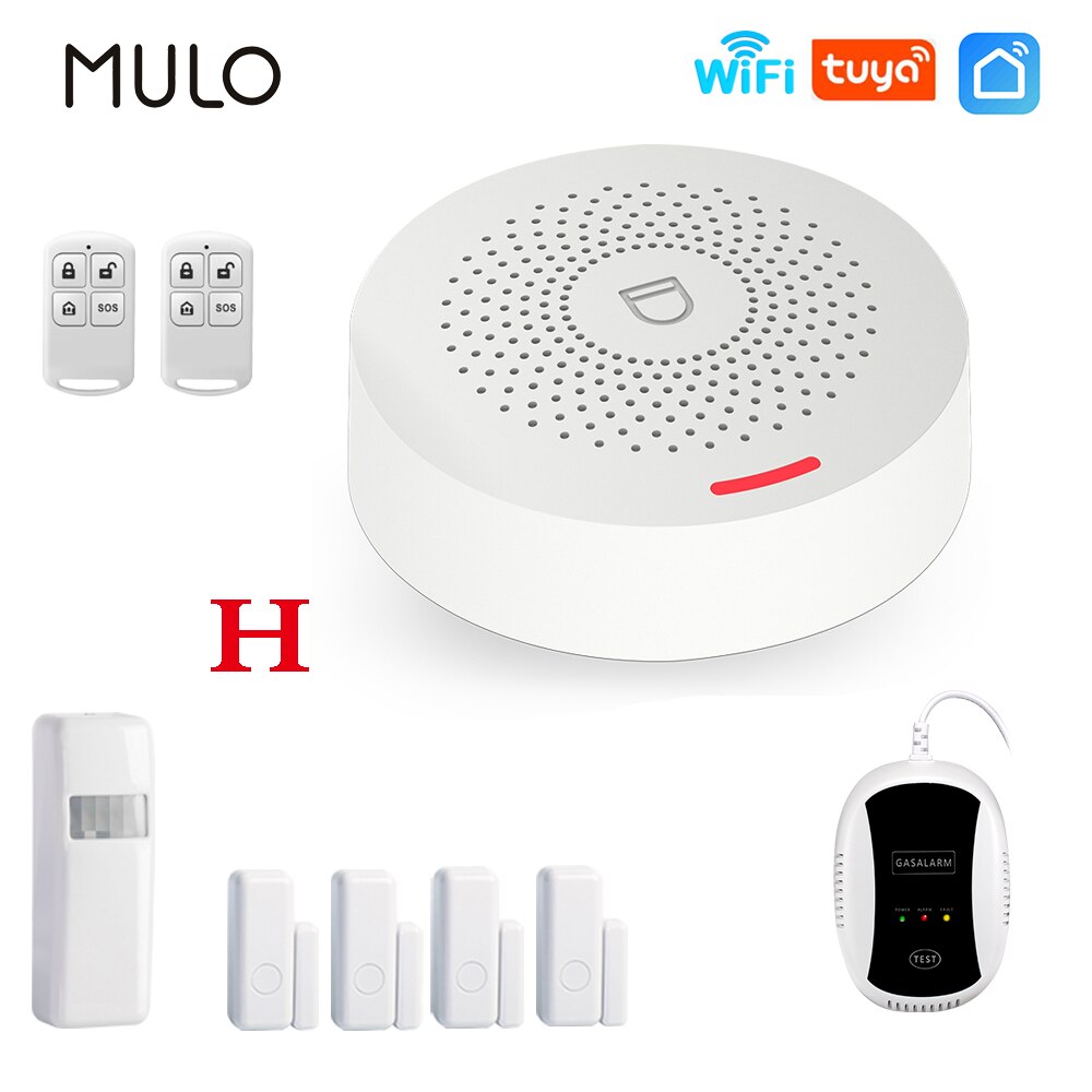 MULO Wifi Alarm System Burglar Security Wireless Home Alarm: H / US plug