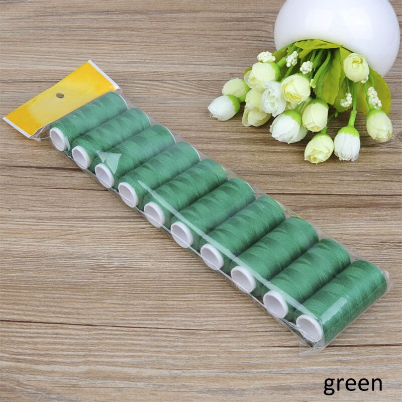 5pcs Polyester Multicolor Sewing Sewing Thread Handmade Embroidery 200 Yards machine embroidery thread: Green