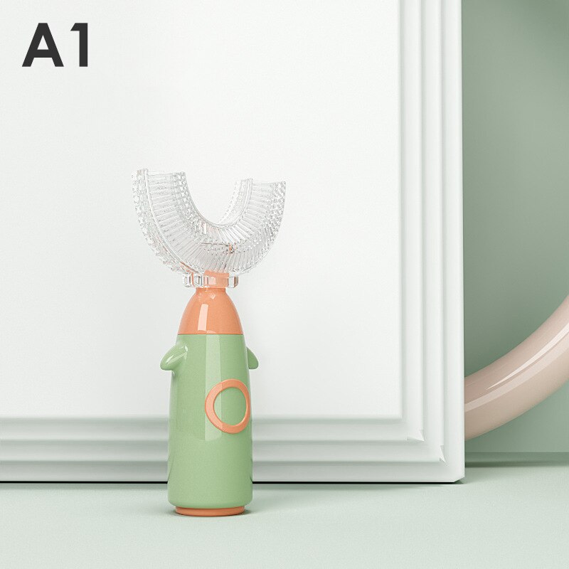 1PC spazzolino da denti per bambini a forma di U 360 ° spazzolino da denti per bambini cura dei denti per la pulizia dei denti spazzolino da denti per bambini spazzola per bambini cura dentale: A1