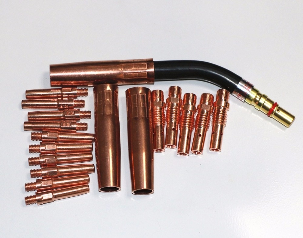 CO2 Mig Mag welding torch Panasonic KR200A swan neck contact tip holder gas nozzle M6*45MM 0.8/1.0/1.2/1.6