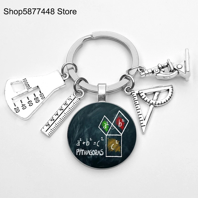 Llavero de para el día del maestro, accesorios, para el maestro de matemáticas, de cumpleaños, llavero de fórmula matemática, 2022: Verde