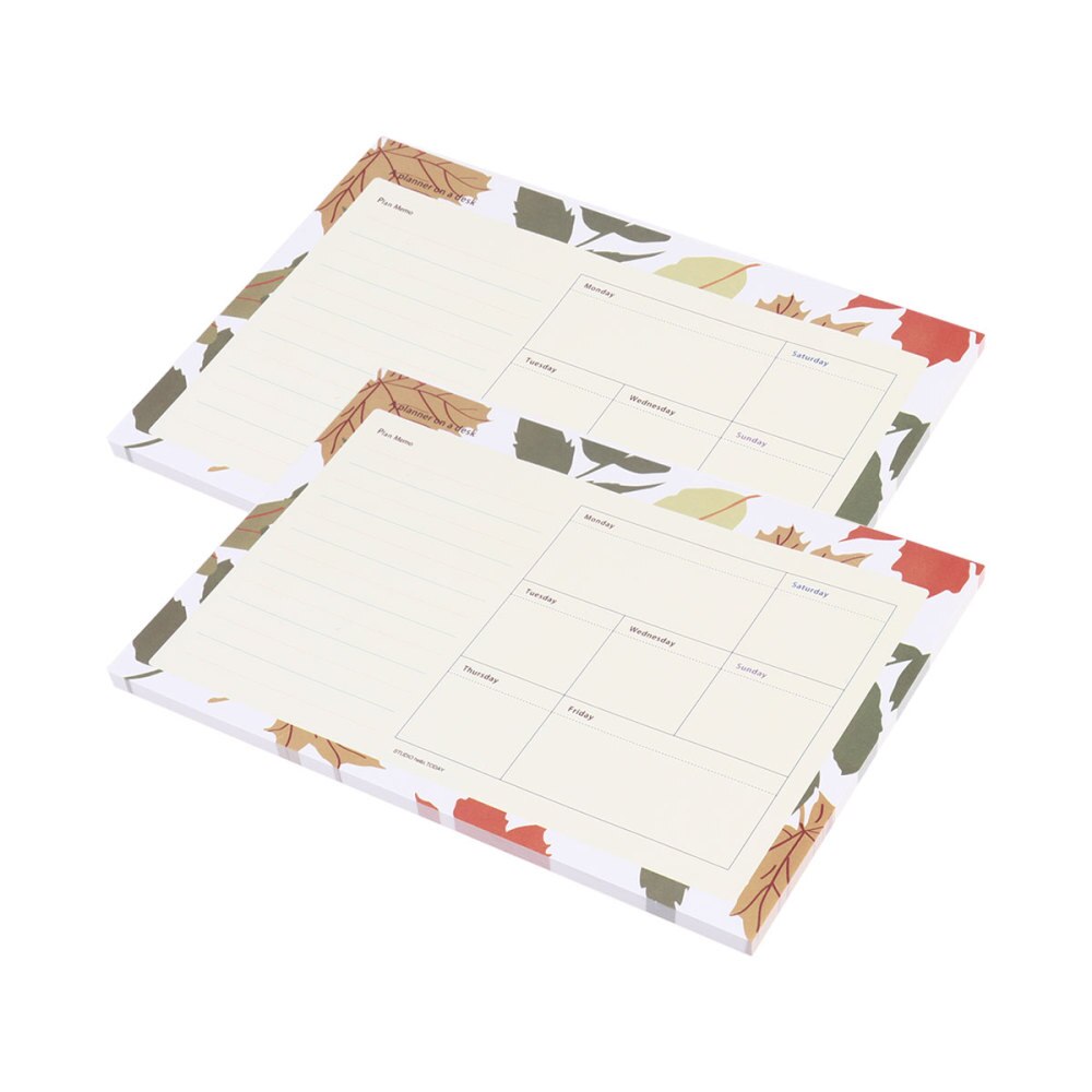 2Pcs Protable Notebook Planner Agenda Schedule Notebooks Diary Year Calendar for Home Office School