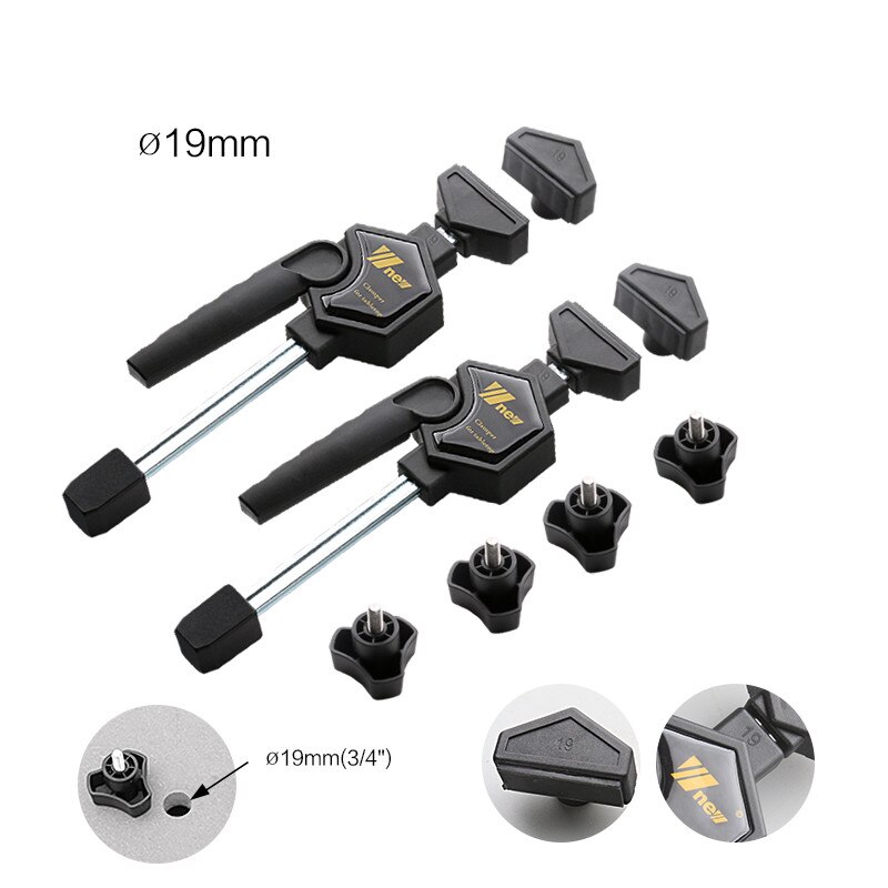 Arbeidsbenk hundehull hurtigvirkende holde nede klemme justerbar rask rask klipsfeste til trebearbeidingsbenker 19/20mm -skrog verktøy: Stil  a 19mm