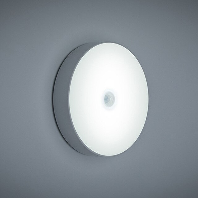 6 leds trådløs nattelys bevægelsessensor automatisk tænd/sluk for soveværelse trapper skab garderobe usb genopladeligt led væglampe: Kold hvid