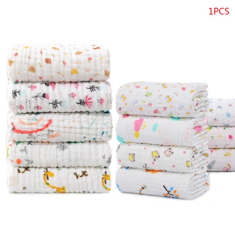 6 capas de toallitas para bebé, Toalla de baño para niños, paño de muselina, albornoz, manta envolvente E65D