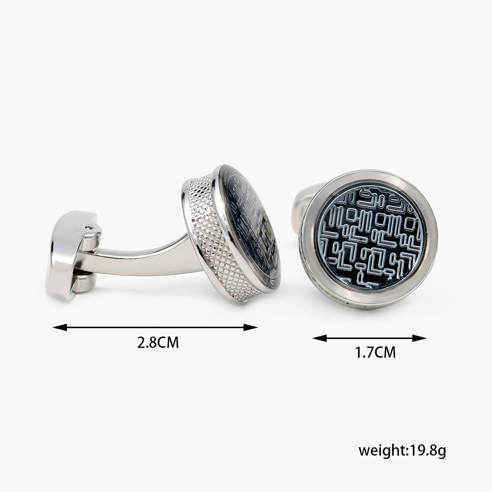 French Shirts Cufflinks Round Retro High-end Luxury Men's Unisex Wedding Business Banquet Jewelry