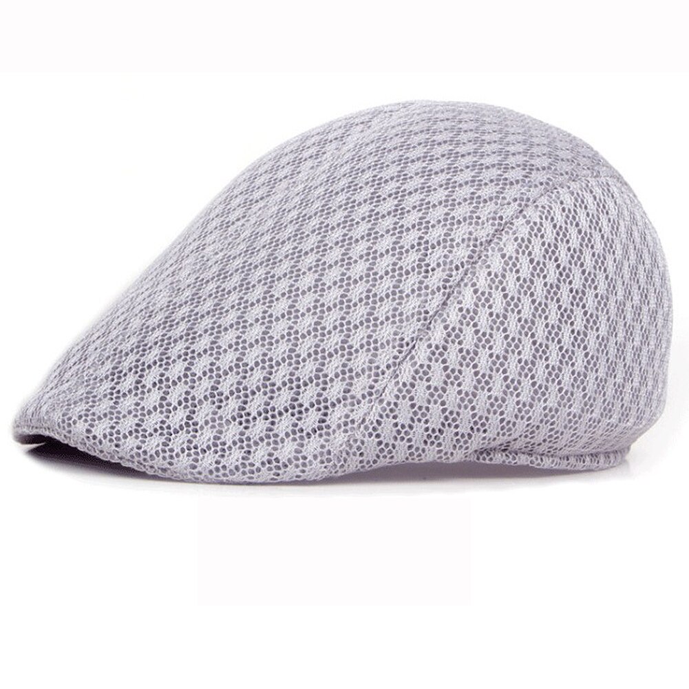 2019 brytyjski styl klasyczny mężczyzna kobiet Mesh berety czapki lato dorywczo jednolity kolor czapki z daszkiem berety kapelusze oddychająca czapka Casquette: light gray