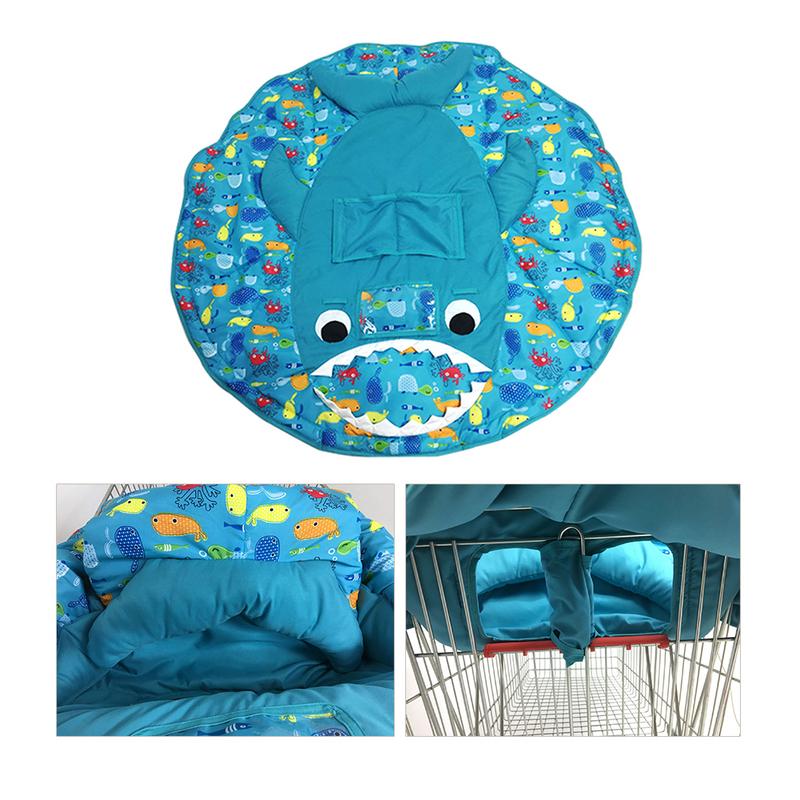 3-in-1 Child Cushion Trolley Game Pad Dining Chair Cushion Infant Cute Cartoon Foldable Baby Shopping Cart Baby Seat