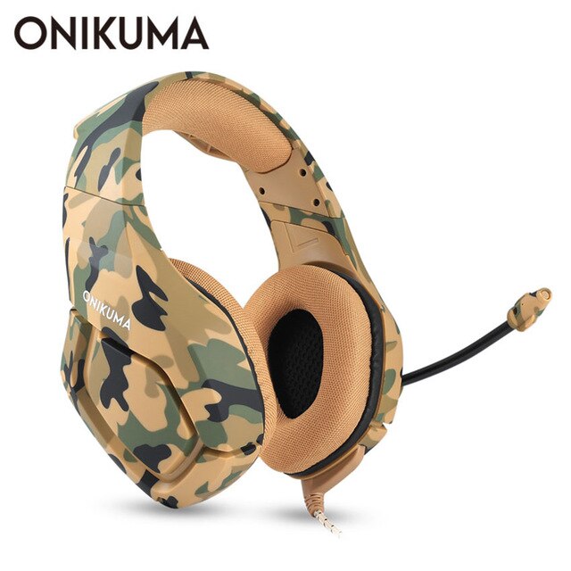 ONIKUMA K1 Camouflage PS4 Headset Bass Gaming Hoofdtelefoon Game Oordopjes Casque met Mic voor PC Mobiele Telefoon Xbox Een tablet: YELLOW