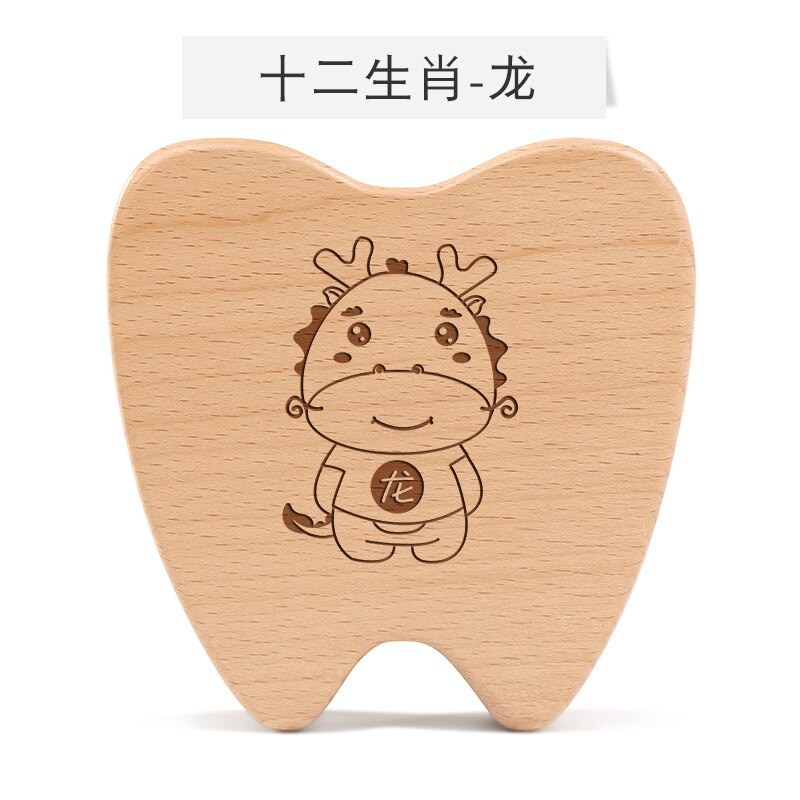 Stijl Houten Tanden Melktanden Gedenkteken Doos Meisje En Jongen Lanugo Kinderen Collectebus Baby Off Groeiende Permanente T: Y ishuai gou Teeth Dragon