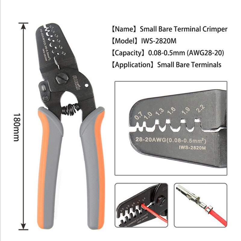 Pince à sertir JST XH-2.54, pour connecteurs JST 2.54 2510 avec prise de connecteur + aiguille + prise