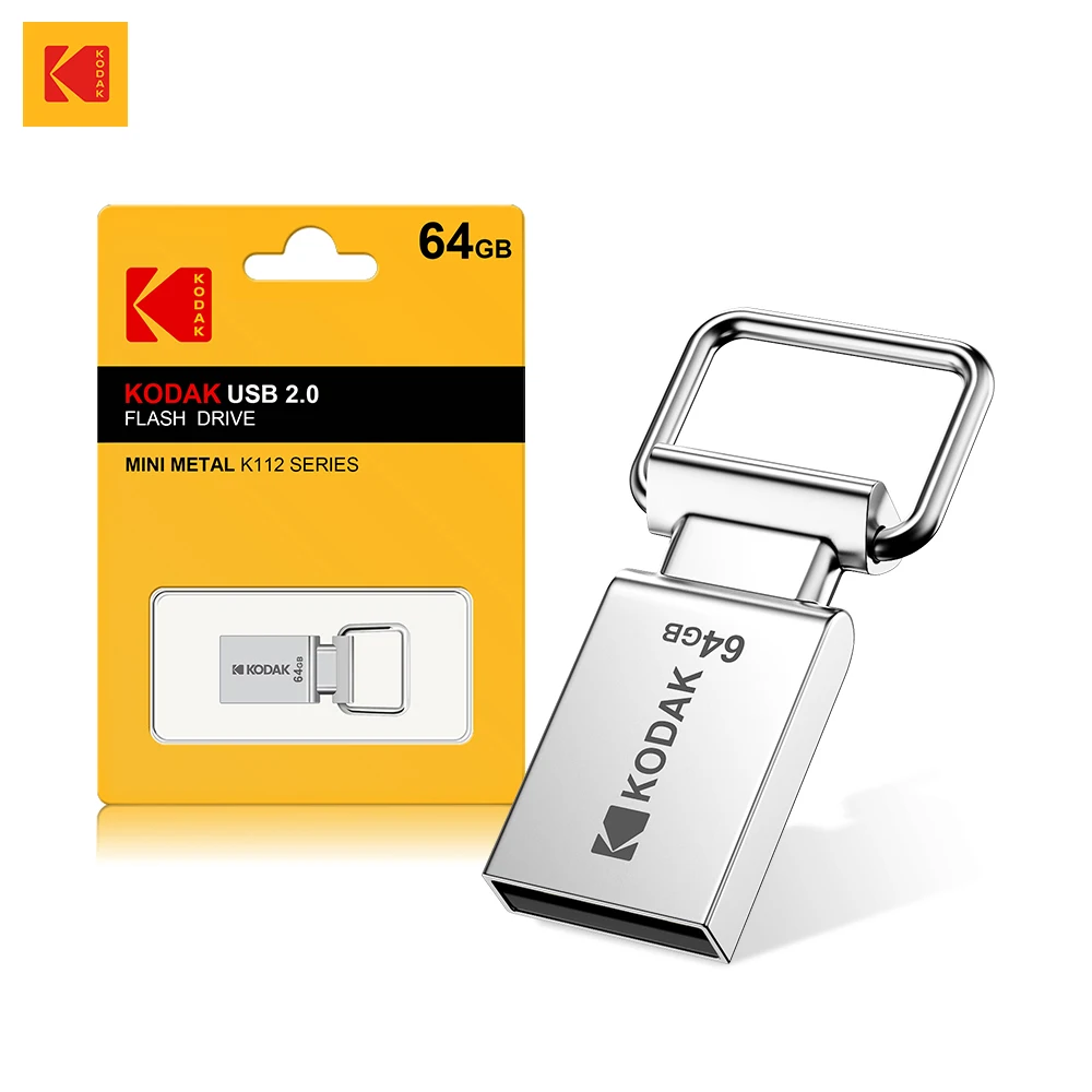 Original KODAK K112 Mini USB-Flash-Laufwerk USB2.0 Pen Memory Drive 32 GB 64 GB 128 GB U Disk USB2.0 Tragbarer Speicher für Auto-PC: WHITE