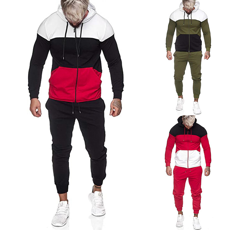 Chándal de 2 piezas para hombre, conjunto de camisa y pantalones de manga larga, ropa de entrenamiento, ropa deportiva para correr, Otoño,