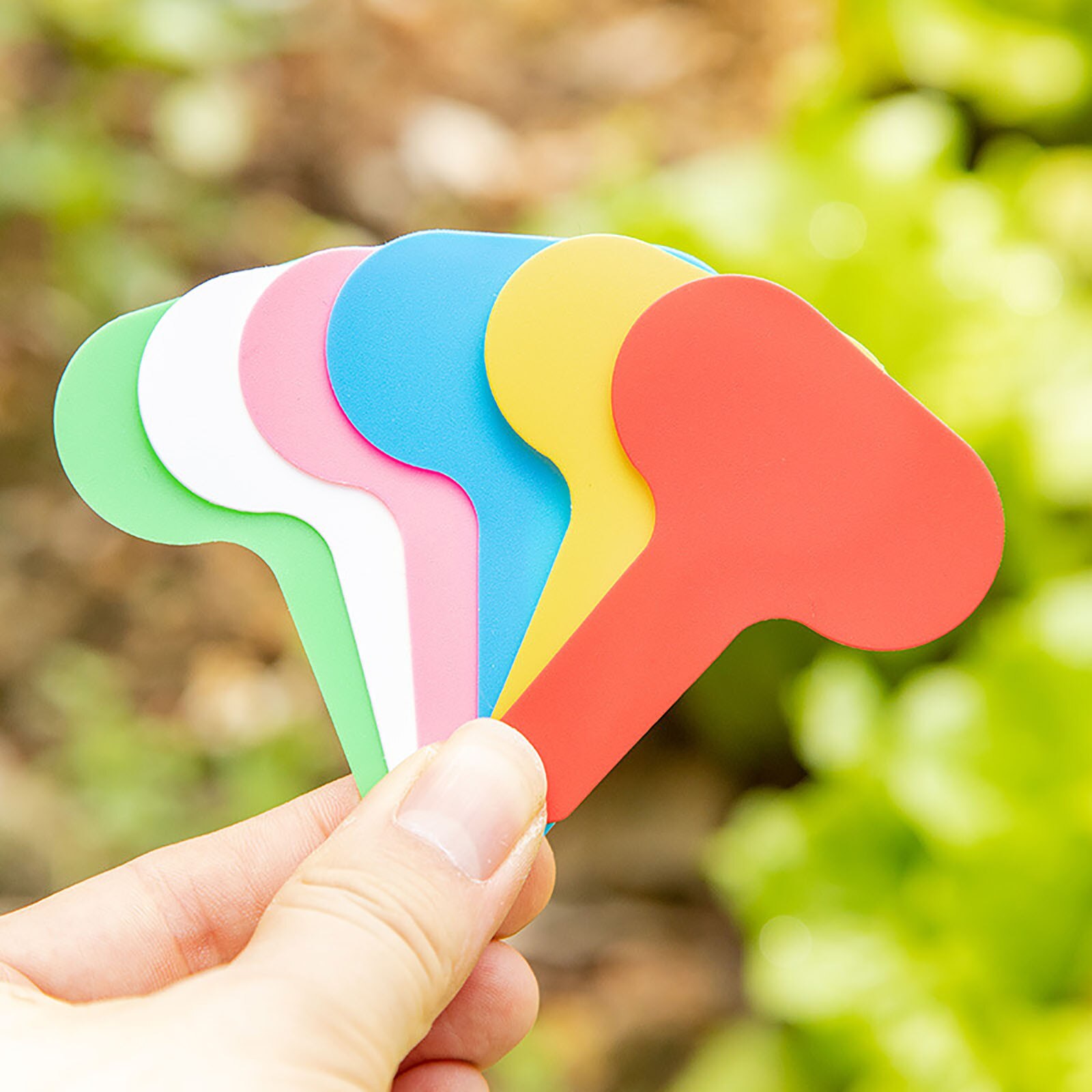 100 stks plastic plant kwekerij tuin labels, waterdichte plant tags, wikkel rond hangende boom tags, hangende labels voor plant boom kwekerij zaailing tags(geel