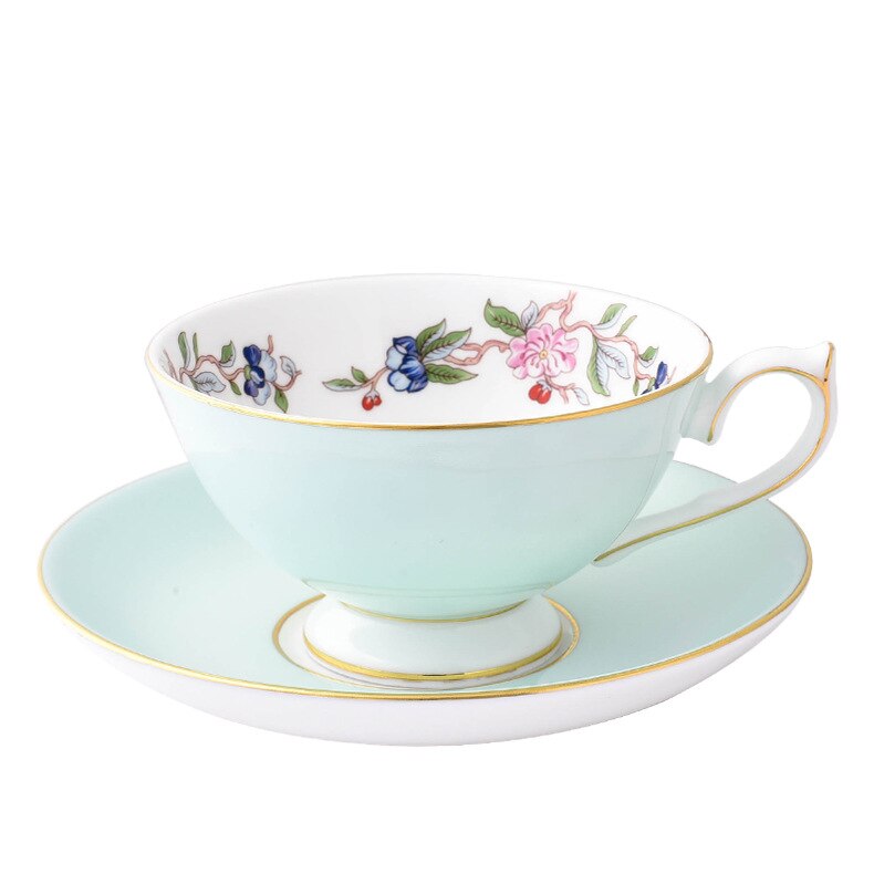 Bone China Coffee Cup European Tea Cup Set And Saucer Home Party Afternoon Tea Teacup Porcelain: E
