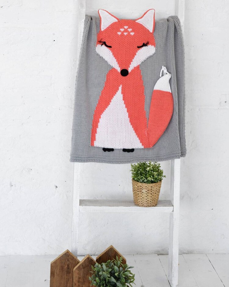 Brand Bebe Leuke Vos Deken Stereo Oor Handdoek Lente Herfst Kniting Soogan Trui Quilt Strand Mat Baby Katoen deken