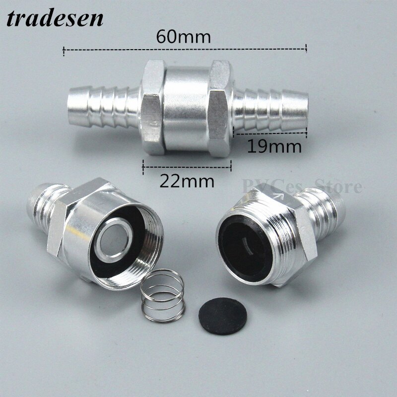 Valve anti-retour de carburant en alliage d'aluminium, 6/8/10/ 12/14/16mm, Valve unidirectionnelle, raccord de tuyau de carburateur