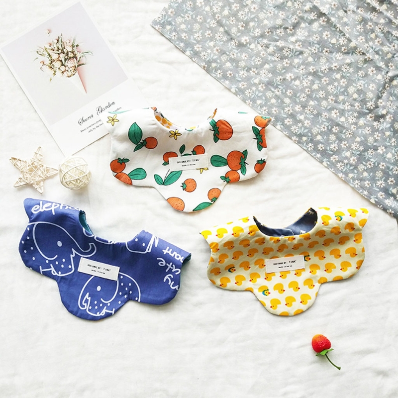 Bavaglini per neonati in morbido cotone stampa su due lati asciugamano Saliva neonati ragazze alimentazione alimentare panni Burp grembiule Bandana roba per bambini