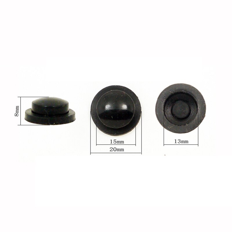 20 stk hale vandtæt kontakt knap gummi knap led ladning blænding lommelygte kontakt tilbehør tætning gummihætte: 15 mmx 8mm