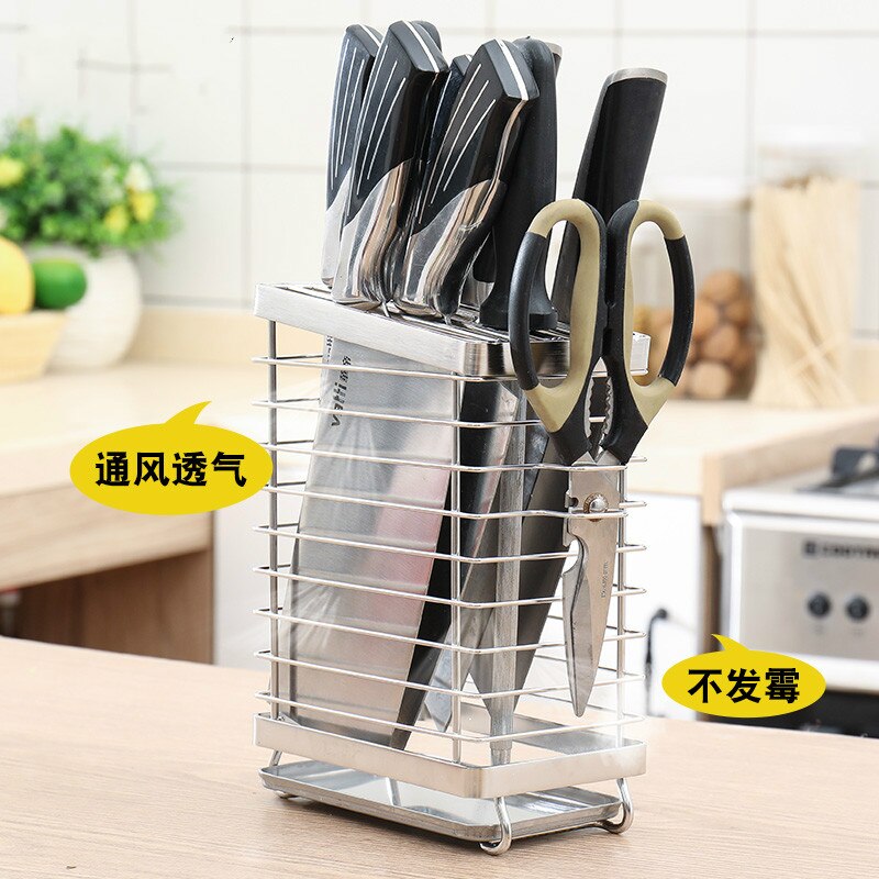 Household tool holder kitchen 304 stainless steel kitchen knife rack rack tool storage rack insert knife holder Lu 41917