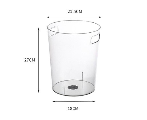 Small Bedroom Trash Bin Recycling Office Living Room Plastic Waste Bin Transparent Vase Lixeira Banheiro Cleaning Tools: 21x27cm