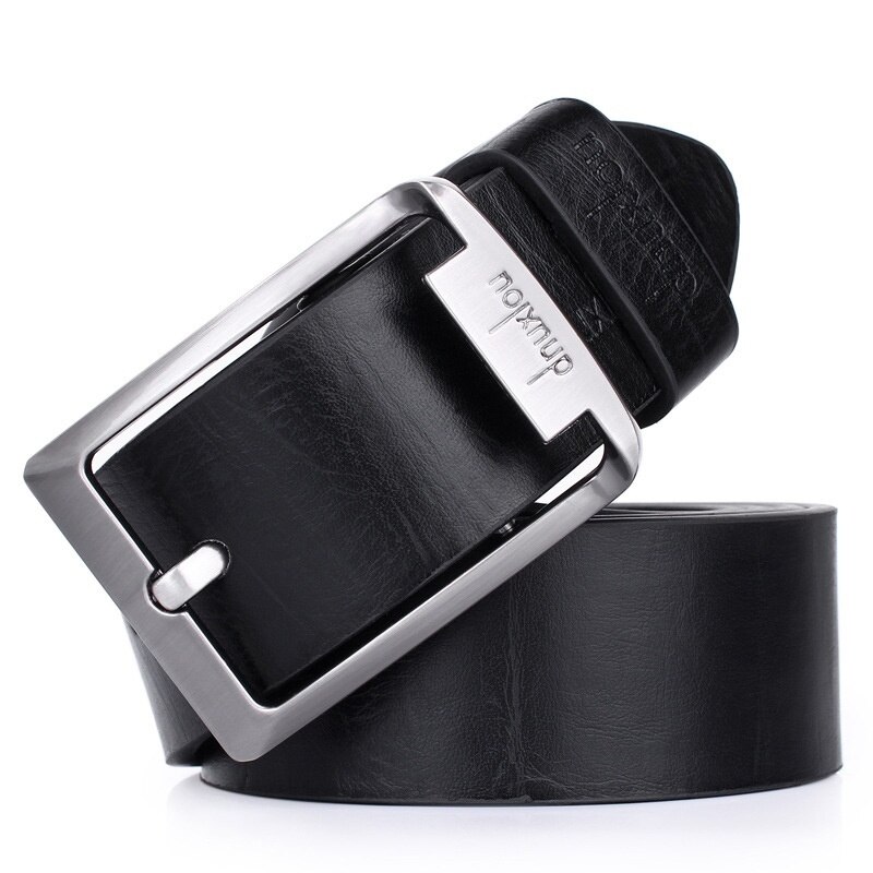 Mens Business Antique Alloy Leather Belts Pu Leather Business Formal Office Black Long Waistband Luxury Belt