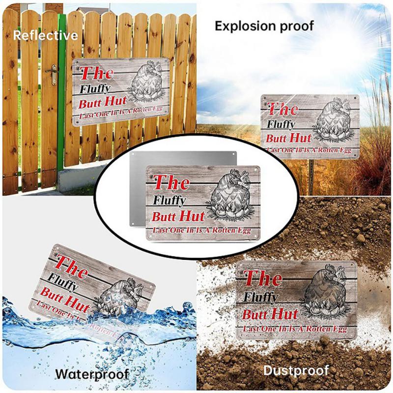 Chicken Coop Wooden Sign Outdoor Cabin Farmhouse Decorative Plaques Fowl Wall Decor Wood Plates Barn Garden Decor Address Signs