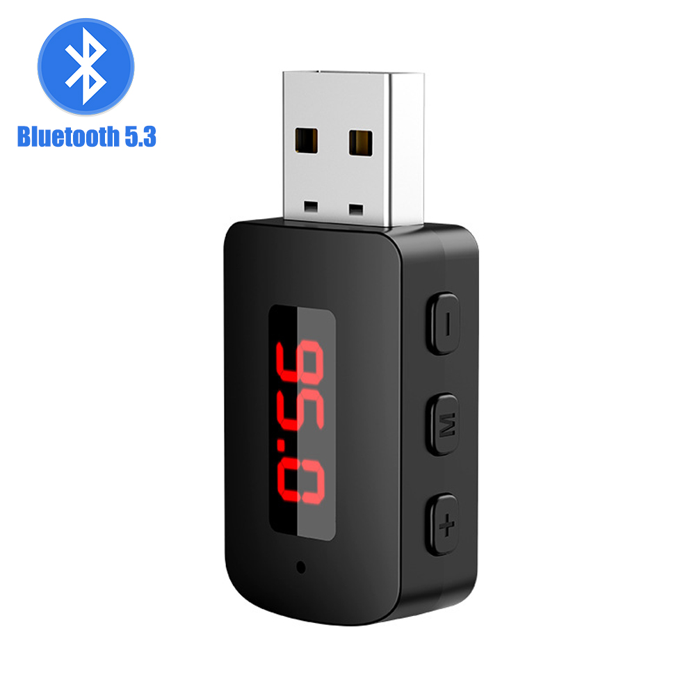 Auto Bluetooth 5.4 FM-zender USB draadloze audio-adapter Handsfree bellen Carkit met microfoon HIFI Stereo voor auto FM-radio