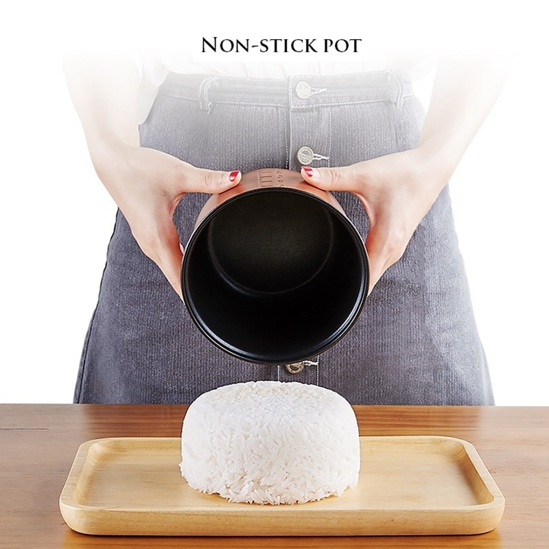 DMWD 1.2L Mini Electric Rice Cooker 220V Travel Portable Soup Pot Egg Boiler Steamer Nonstick For 1-2 People Heat Preservation