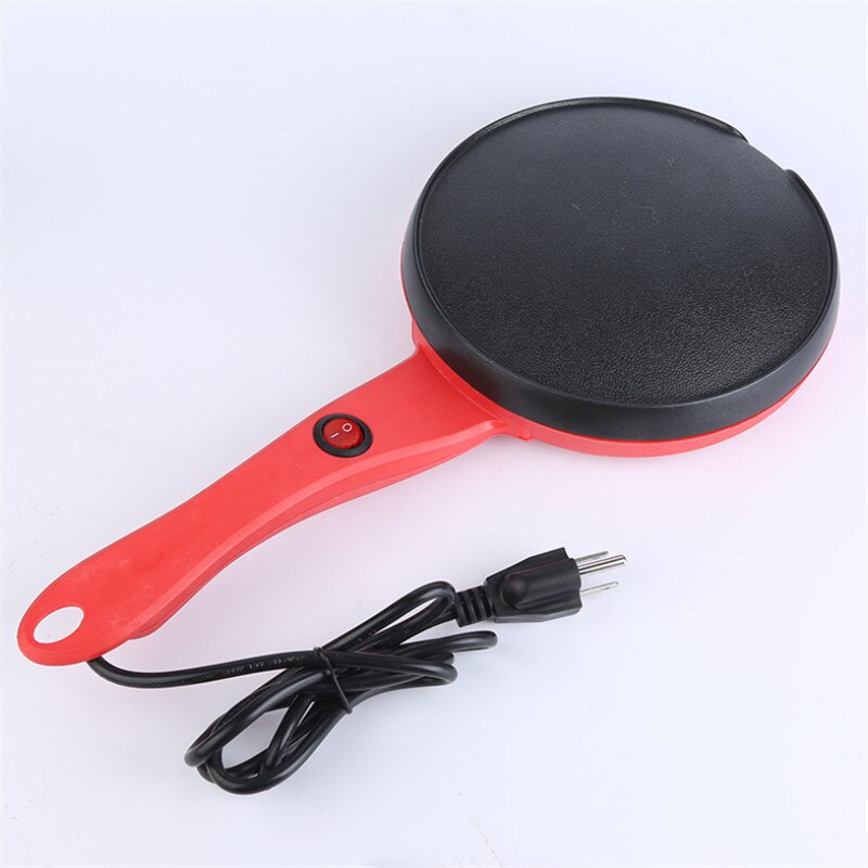 Multifunktionell crepe maker pan hushåll crepe pizza pannkaka elektrisk pannkaka bakning pan kaka maskin kök matlagning verktyg: Röd