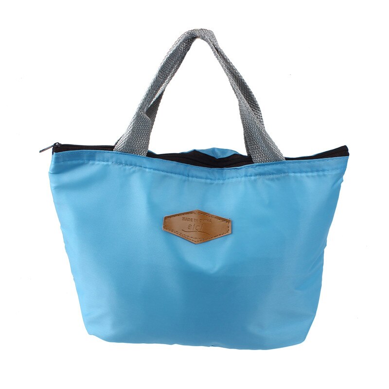 Lunch Bag For Women Men Portable Thermal Insulated Bento Box Storage Oxford Zipper Picnic School Kids Food Bag: Sky Blue