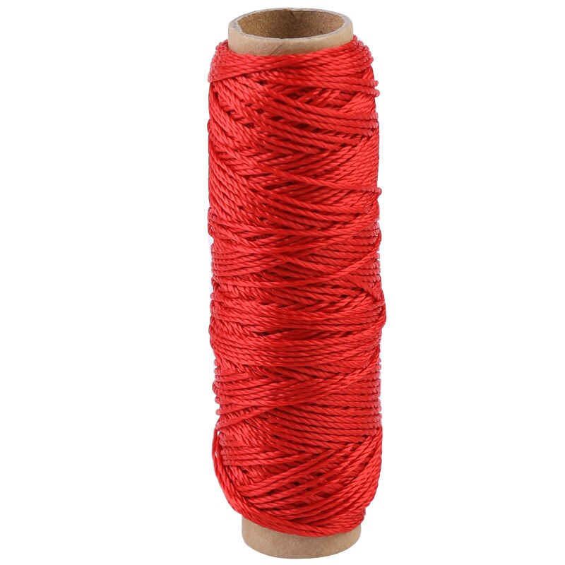 Fenrry 30m/Rolle Hohe Festigkeit Polyester Leder Hand Genäht Gewinde Beutel Gewinde Helle Seide Faden Schuh Gewinde DIY leder Werkzeug: brillant rot