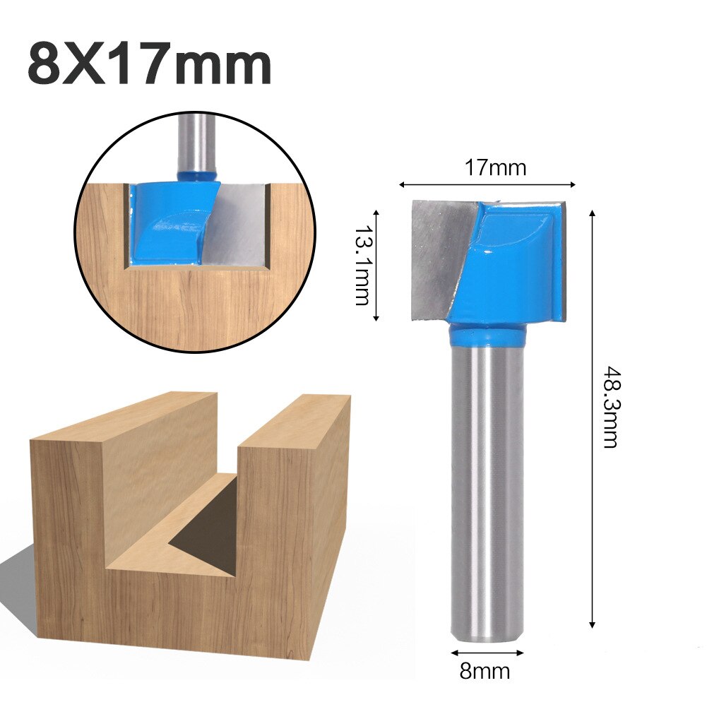 8mm Shank Surface Planing Bottom Cleaning Wood Milling CNC Cutter Engraving Knife Router Bit Woodworking Tools 10-32mm for wood: 8X17mm