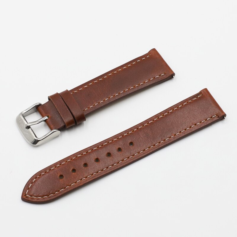 Retro Watch Strap Band 18mm 20mm 22mm 24mm Leather Watchbands Gray Black Brown Blue for Men Watch Accessories: red brown white / 19mm