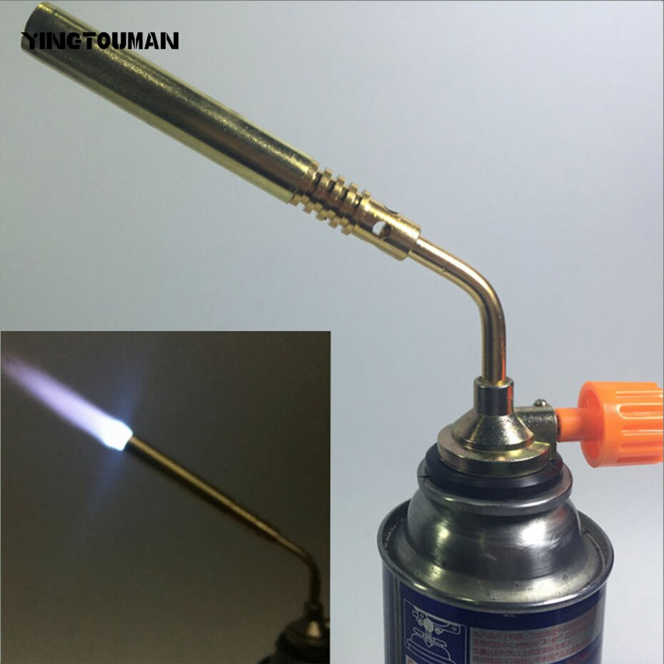 Yingtouman gás tocha propano queimador ventilador de soldagem acampamento ao ar livre churrasco brasagem mais leve arma chama removível lâmpada tocha