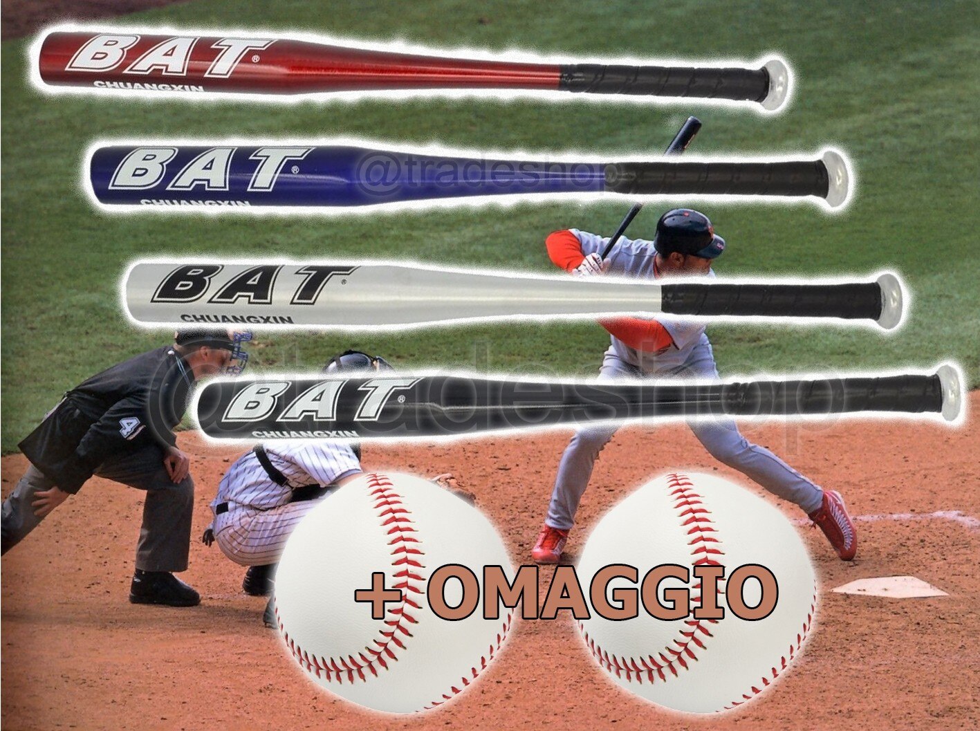 MAZZA DA BASEBALL SOFTBALL ALLUMINIO 76CM 30" MAZZ... – Grandado