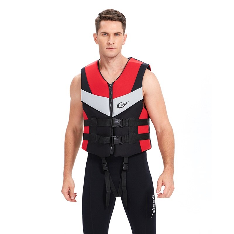 Odkryty Rafting Neopreen Zwemvest dla dzieci i mężczyzn Snorkelen Slij profesjonalne drifting ntage Vissen Kajakken: Red / XS