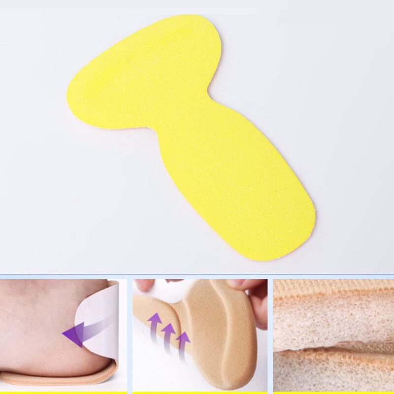 T-Shape Insoles High Heel Shoes Pad Super Soft Insole Non Slip Sponge Cushion Foot Heel Protector Sticky Paste Black Insoles