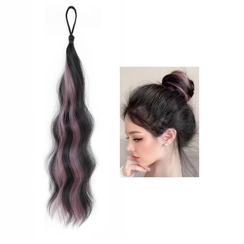 Cheveux synthétiques Chignon Chignon postiches auto-enroulement boule cheveux Bun femme bricolage Chignon cheveux Bun paquet pour augmenter les cheveux désordre Dount: Orange