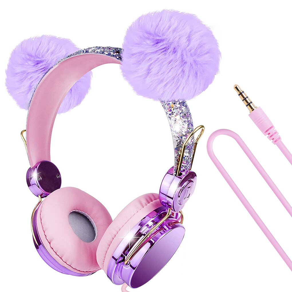Children Headset Cartoon Wired 3.5mm Kids Headphone Portable Adjustable Headphone for Phone Computer Laptop: Default Title
