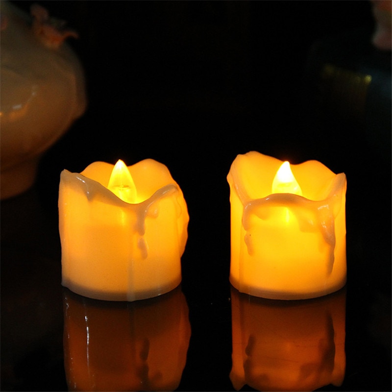 12 stuks flickering elektronische led kaarsen, batterij velas-led, romantische speical decoraties voor een bruiloft, batterij inbegrepen