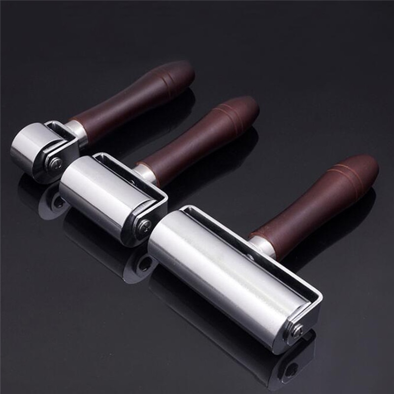 Hand Roller Staal Platte Druk Roller Diy Leer Lege Ondersteuning Apparaat Degelrol Wiellager Lederen Gereedschap