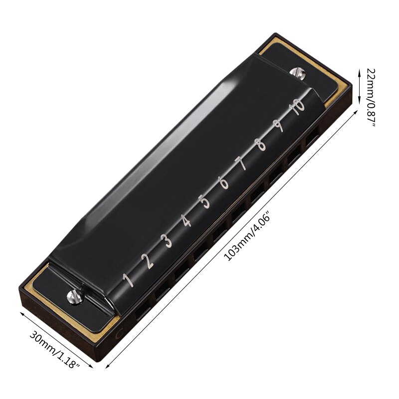 Key of C Blue – Harmonica à 10 trous, 20 tons, bleu diatonique, pour adultes et joueurs professionnels