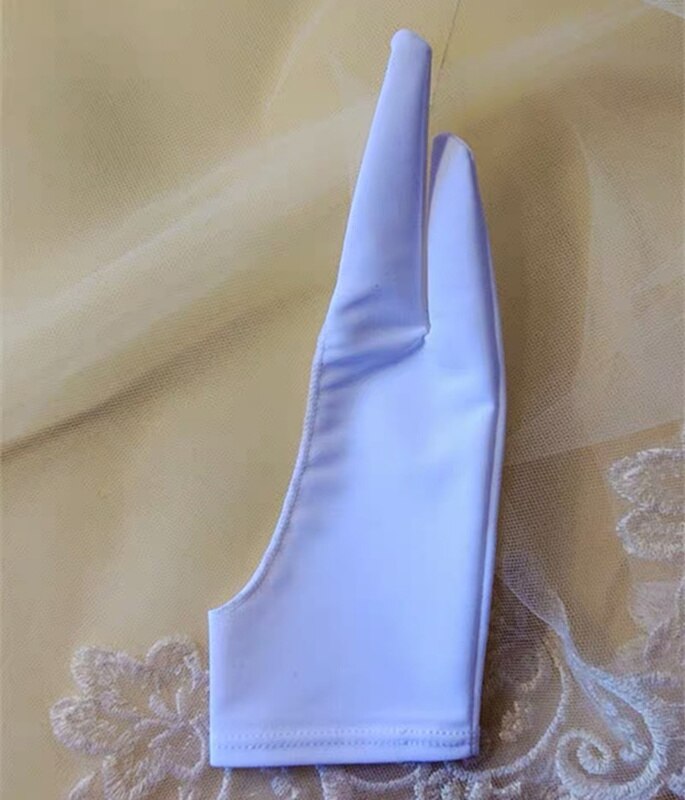 Anti-Touch Calligraphy Tablet Hand-Painted Digital Drawing Board Double Layer 2 Finger Gloves Unisex Sketch Children: White single-layer