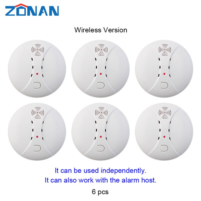 433mhz Wireless Smoke Detector Sensor Fire Alarm Home Security System Firefighters WiFi Independent Smoke Alarm Fire Protection: WX-S10-6PCS