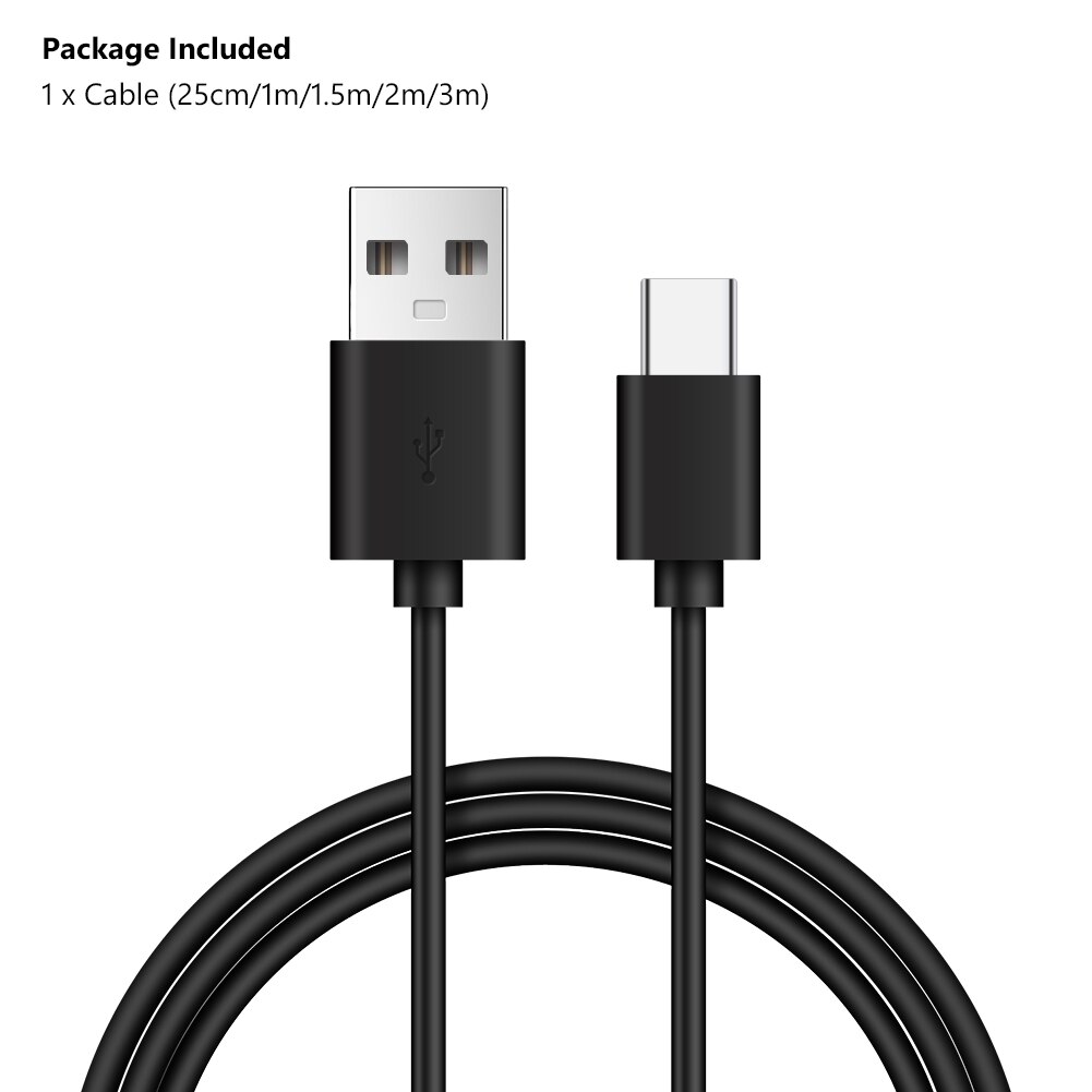 25/100/150/200/300Cm Usb C Type C Kabel 3A Quick Charge Cable Data koord Voor Samsung S9 S9 + S8 Plus Xiaomi Redmi Niet 8 10 Huawei