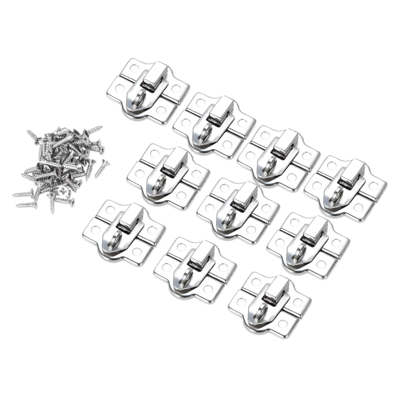 20/10pcs Silver Box Latch Lock Clasps Alloy Toggle Hasp Hook Lockable Jewelry Chest Wine Wooden Box Case w/screws 26x28mm: 10sets