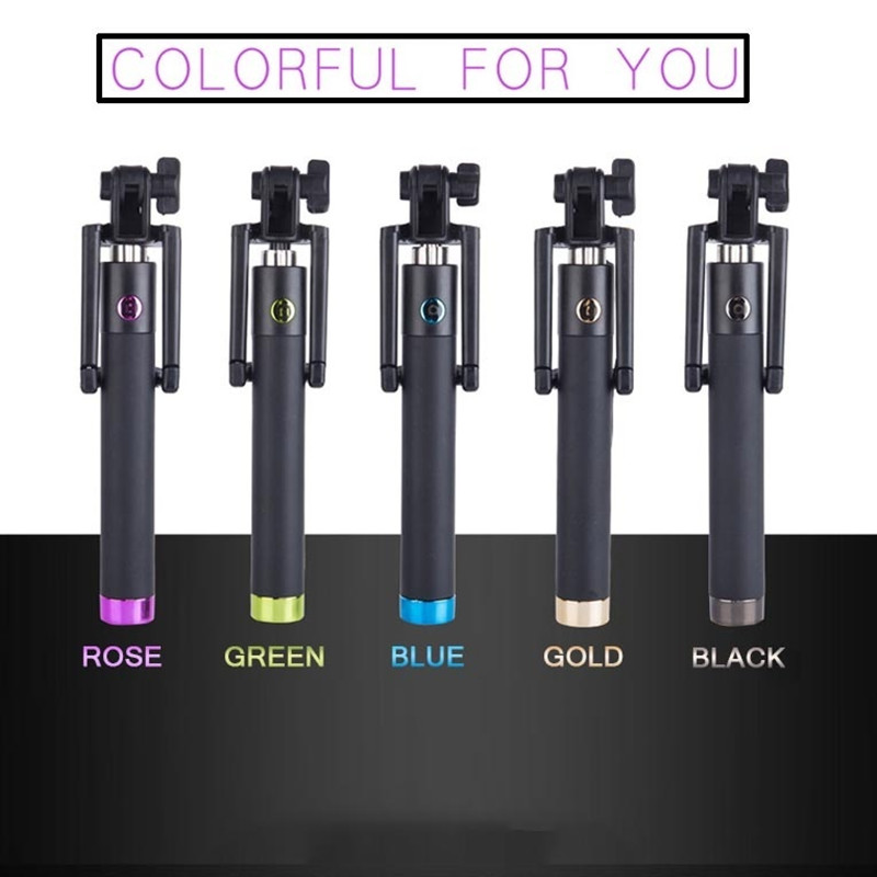 For iPhone 12 Mini 11 Pro Max SE 7 8 + XS XR X Selfie Stick Selfiestick Palo Selfi Stik Extensible Photo Stick Wired Handy