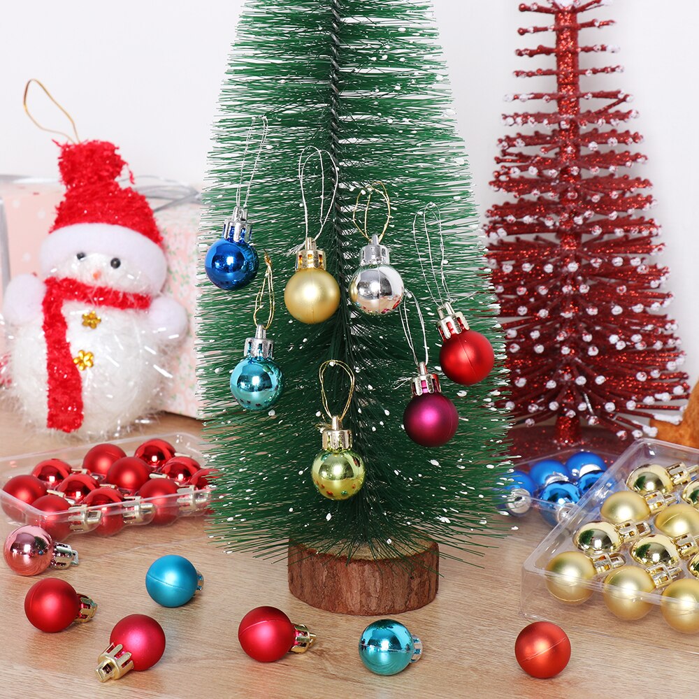 12Pcs 2cm Christmas Tree Decor Ball Bauble Xmas Party Hanging Pendant Ball Ornament for Year Christmas Home Tree Decor